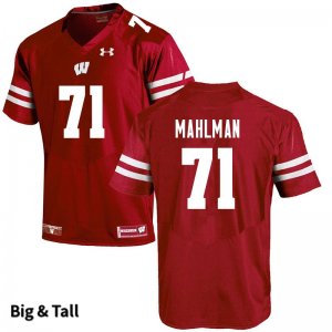 Men's Wisconsin Badgers NCAA #71 Riley Mahlman Red Authentic Under Armour Big & Tall Stitched College Football Jersey ND31G78XJ